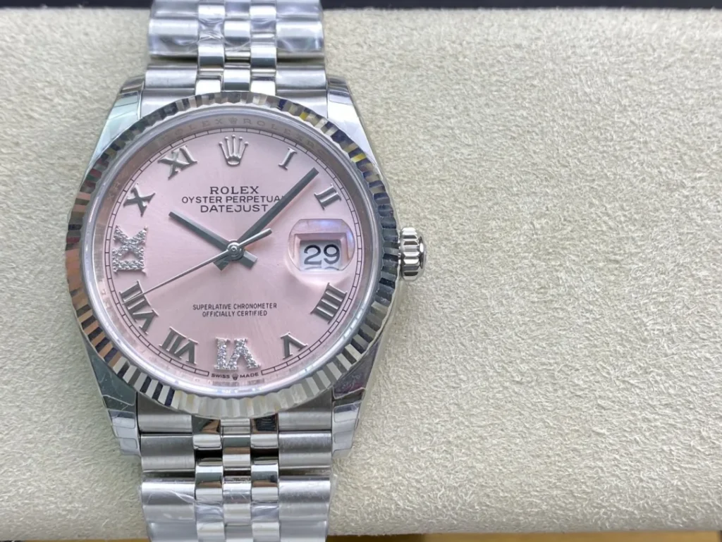 Super Clone Rolex Datejust Pink Roman Dial 126234-0031 36 mm – Swiss SuperClone