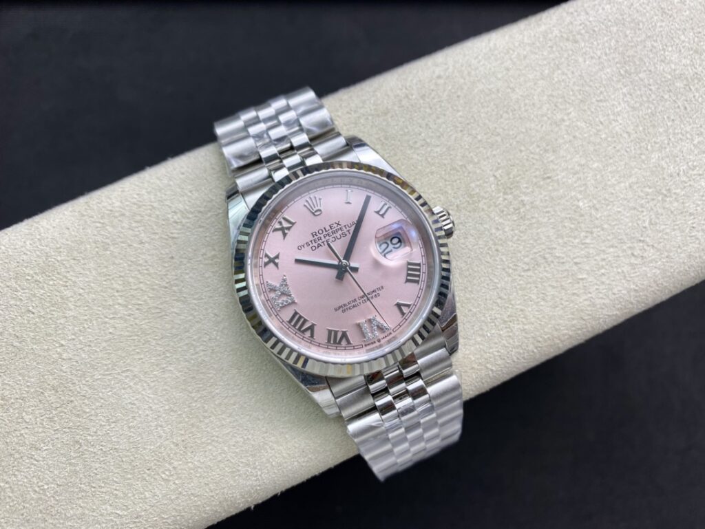 Super Clone Rolex Datejust Pink Roman Dial 126234-0031 36 mm — movement / caseback view