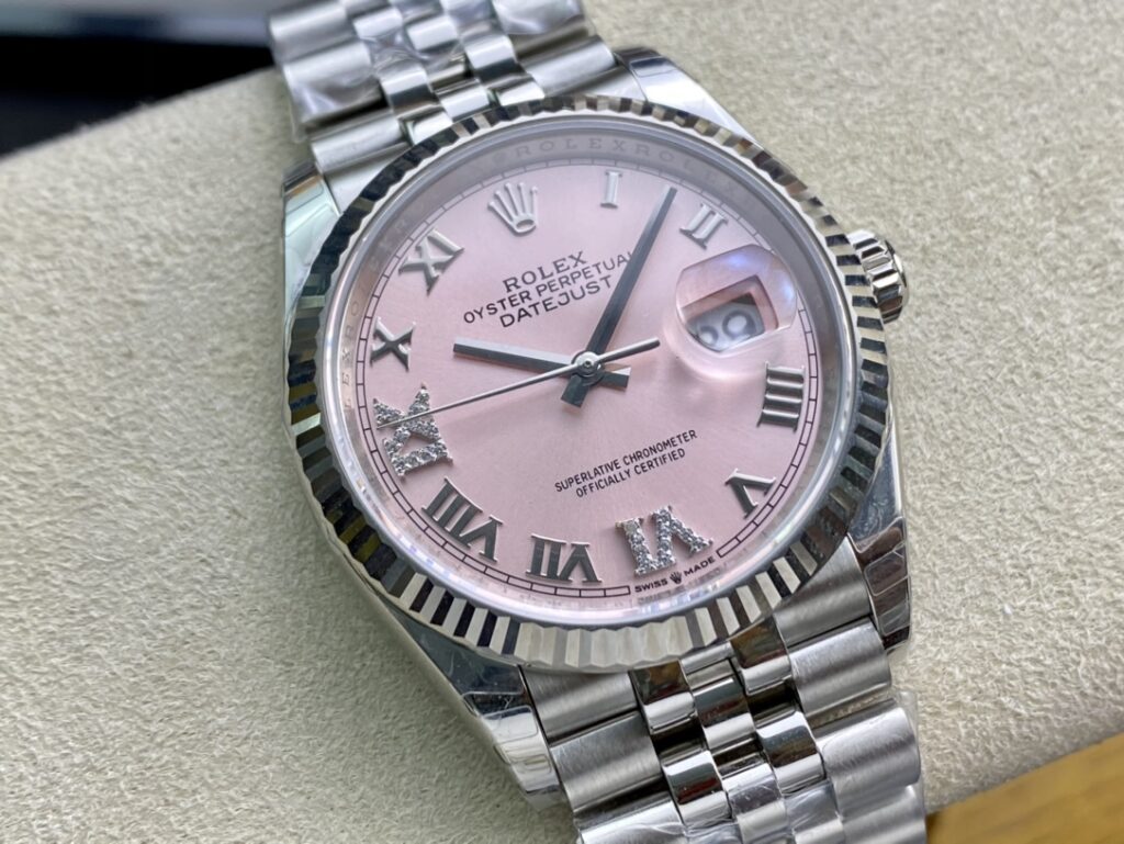 Super Clone Rolex Datejust Pink Roman Dial 126234-0031 36 mm — view 9