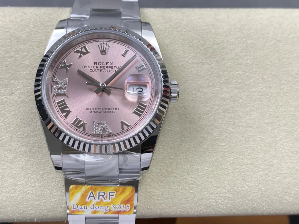 Super Clone Rolex Datejust Pink Roman Dial 126234-0032 36 mm – Swiss SuperClone