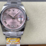 Super Clone Rolex Datejust Pink Roman Dial 126234-0032 36 mm — dial close-up