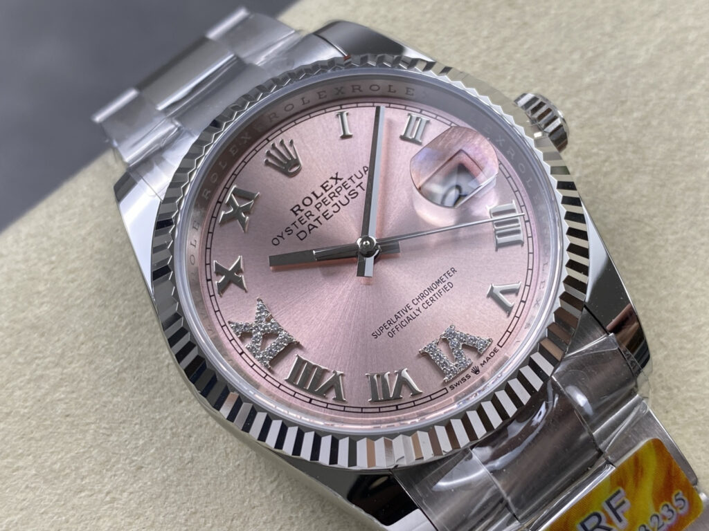 Super Clone Rolex Datejust Pink Roman Dial 126234-0032 36 mm — view 11
