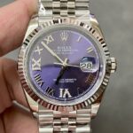 Super Clone Rolex Datejust Purple Dial 126234-0022 36 mm — dial close-up