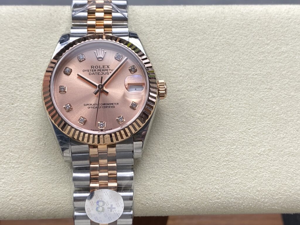 Super Clone Rolex Datejust Rose-Gold Dial REP016816 41 mm — dial close-up