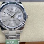 Super Clone Rolex Datejust Silver Dial 126334-0003 41 mm — dial close-up