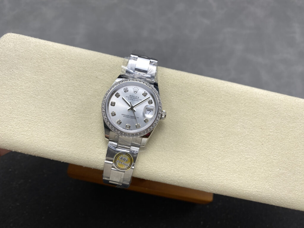 Super Clone Rolex Datejust Silver Diamond Dial 278384RBR-0033 31 mm — case and bezel