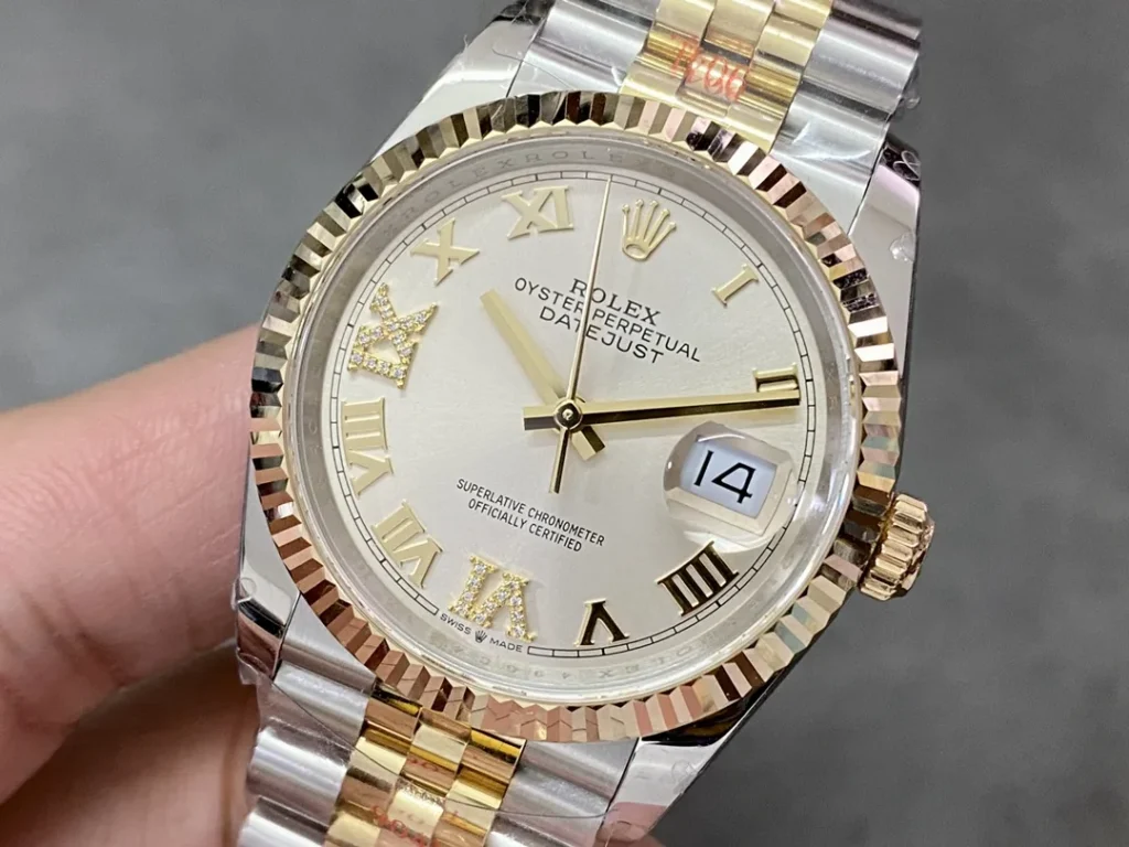 Super Clone Rolex Datejust Silver Roman Diamond Dial 126233-0031 36 mm – Swiss SuperClone