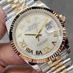 Super Clone Rolex Datejust Silver Roman Diamond Dial 126233-0031 36 mm — side profile
