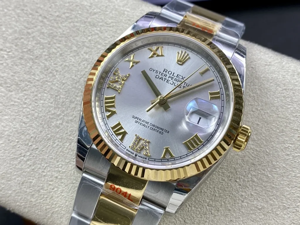 Super Clone Rolex Datejust Silver Roman Diamond Dial 126233-0032 36 mm – Swiss SuperClone