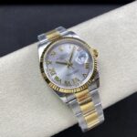 Super Clone Rolex Datejust Silver Roman Diamond Dial 126233-0032 36 mm — side profile