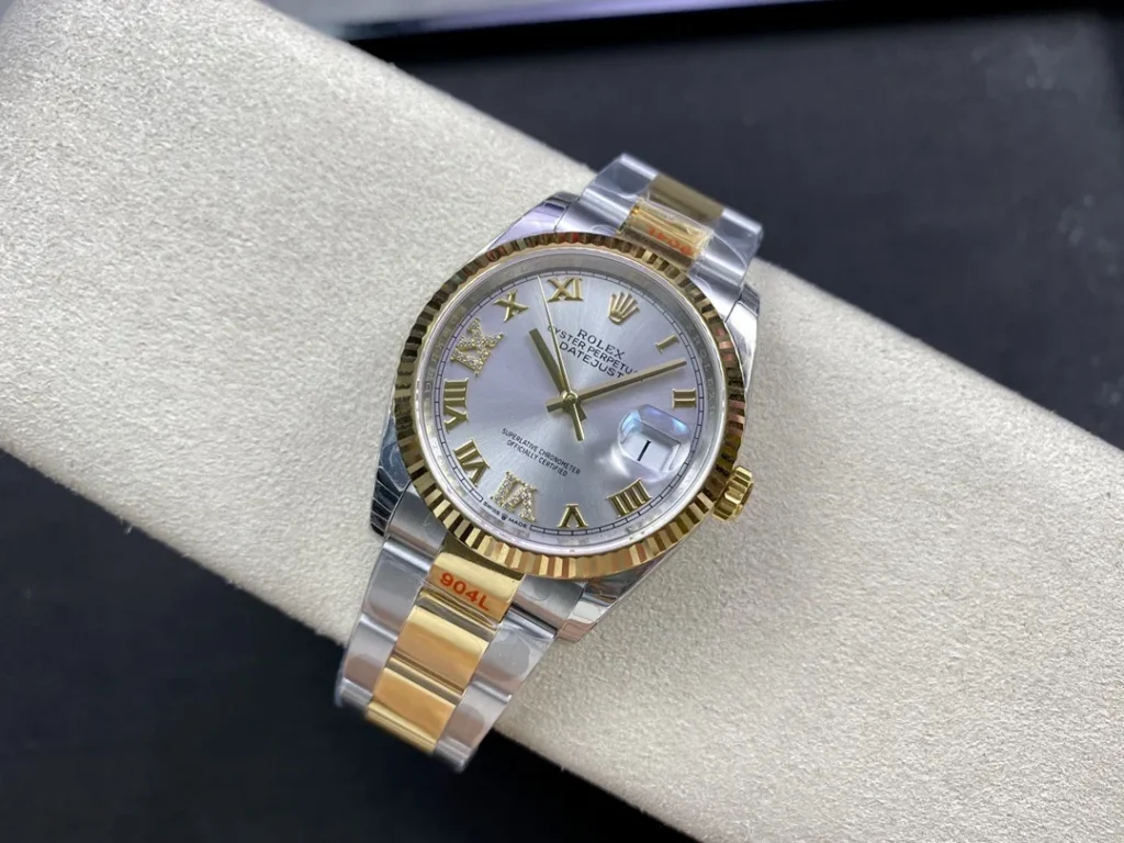 Super Clone Rolex Datejust Silver Roman Diamond Dial 126233-0032 36 mm – Swiss SuperClone