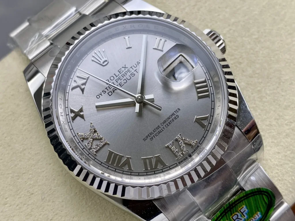 Super Clone Rolex Datejust Silver Roman Diamond Dial 126234-0030 36 mm – Swiss SuperClone