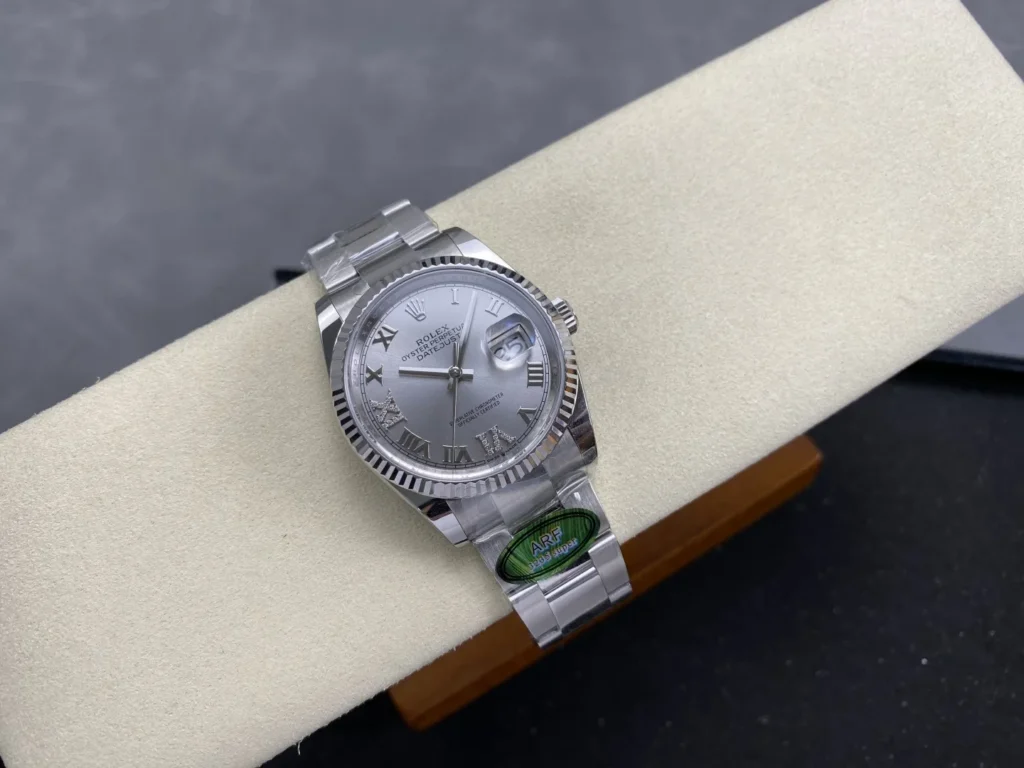 Super Clone Rolex Datejust Silver Roman Diamond Dial 126234-0030 36 mm – Swiss SuperClone