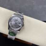 Super Clone Rolex Datejust Silver Roman Diamond Dial 126234-0030 36 mm — case and bezel
