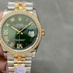 Super Clone Rolex Datejust Slate Diamond Dial 126283RBR-0011 36 mm — dial close-up