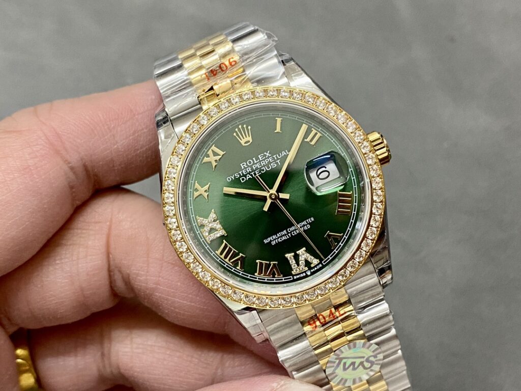 Super Clone Rolex Datejust Slate Diamond Dial 126283RBR-0011 36 mm — case and bezel