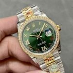 Super Clone Rolex Datejust Slate Diamond Dial 126283RBR-0011 36 mm — case and bezel