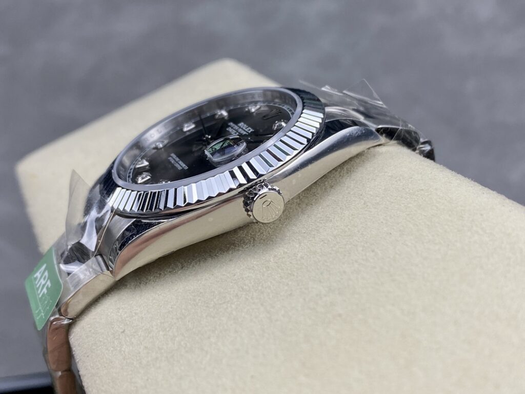 Super Clone Rolex Datejust Slate Diamond Dial 126334-0005 41 mm — side profile