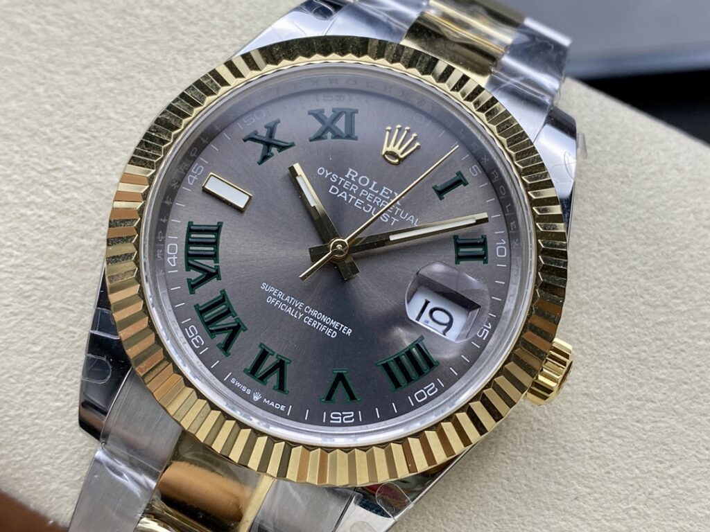 Super Clone Rolex Datejust Slate Roman Dial 126333-0019 41 mm — case and bezel