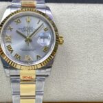 Super Clone Rolex Datejust White Roman Dial 126233-0030 36 mm — dial close-up