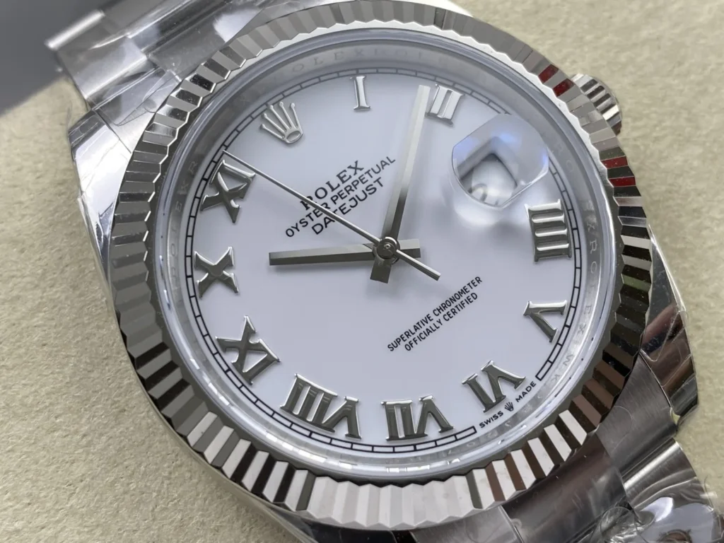 Super Clone Rolex Datejust White Roman Dial 126334-0023 41 mm – Swiss SuperClone