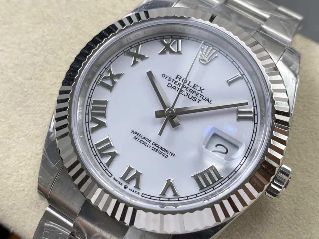 Super Clone Rolex Datejust White Roman Dial 126334-0023 41 mm – Swiss SuperClone