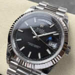 Super Clone Rolex Day-Date Bright Black Dial 228236-0003 40 mm — case and bezel