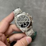 Super Clone Rolex Daytona Black Dial 116520 — on leather display