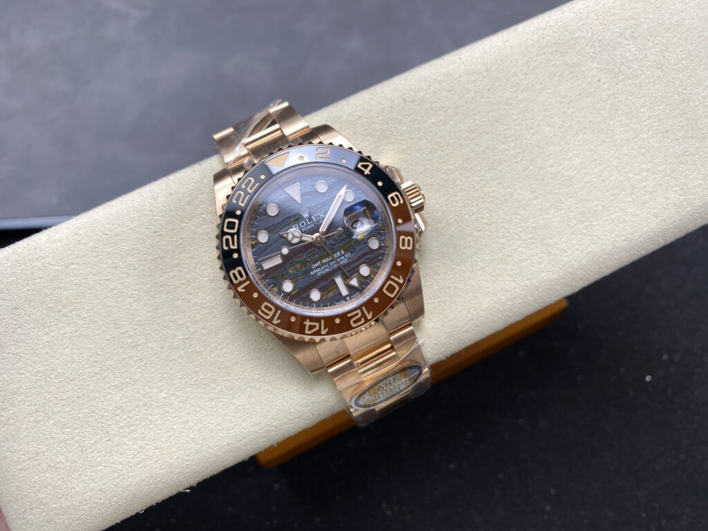Super Clone Rolex GMT-Master II 126715CHNR Tiger Iron Dial — movement / caseback view