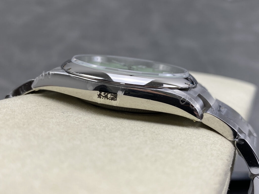 Super Clone Rolex Oyster Perpetual 277200 Pistachio Dial — side profile