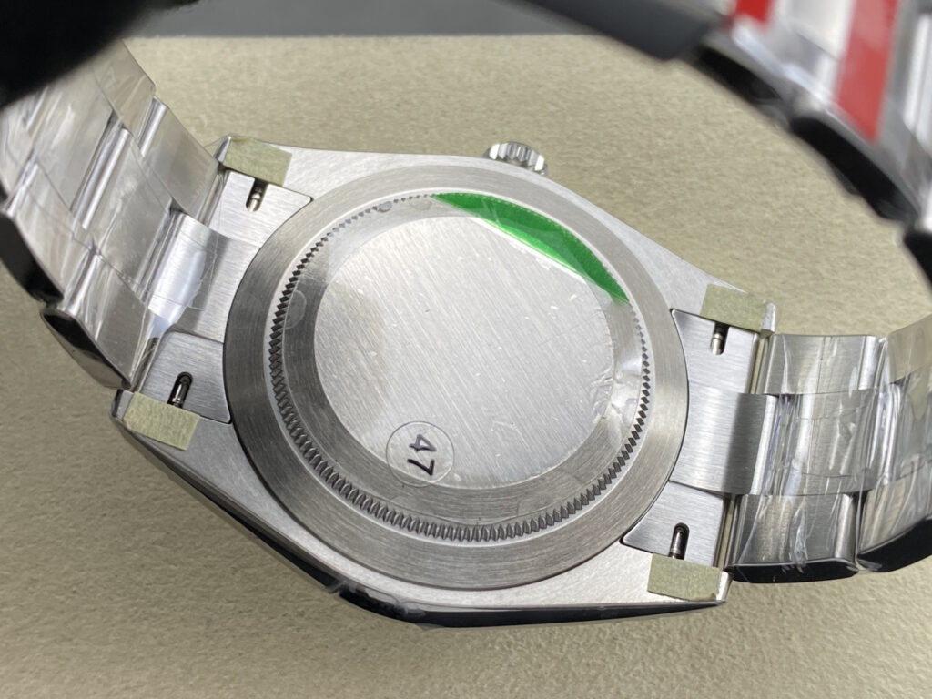 Super Clone Rolex Oyster Perpetual 277200 Pistachio Dial — on leather display