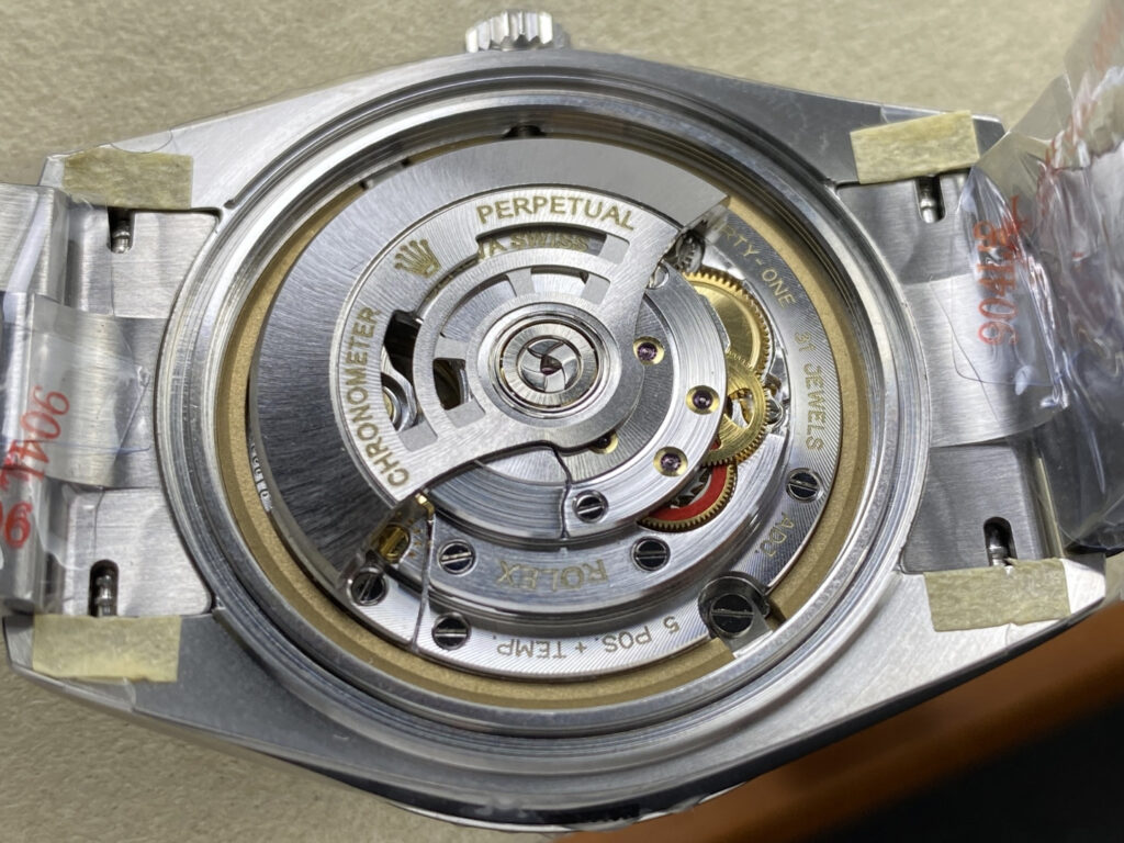 Super Clone Rolex Oyster Perpetual Jubilee Motif (2026) Super Clone — movement / caseback view