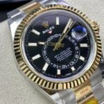 Super Clone Rolex Sky-Dweller Bright black Dial 336933 Oyster — case and bezel