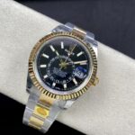 Super Clone Rolex Sky-Dweller Bright black Dial 336933 Oyster — clasp and links