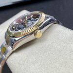 Super Clone Rolex Sky-Dweller Bright black Dial 336933 Oyster — on leather display