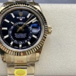 Super Clone Rolex Sky-Dweller Bright black Dial 336938 — dial close-up