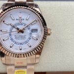 Super Clone Rolex Sky-Dweller Intense white Dial 336935 — dial close-up