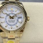 Super Clone Rolex Sky-Dweller Intense white Dial 336938 — dial close-up