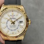 Super Clone Rolex Sky-Dweller White Dial 326238 — dial close-up