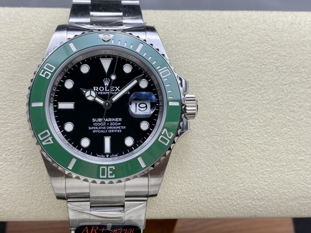 Super Clone Rolex Submariner Black Dial 126610LV “Starbucks” — dial close-up