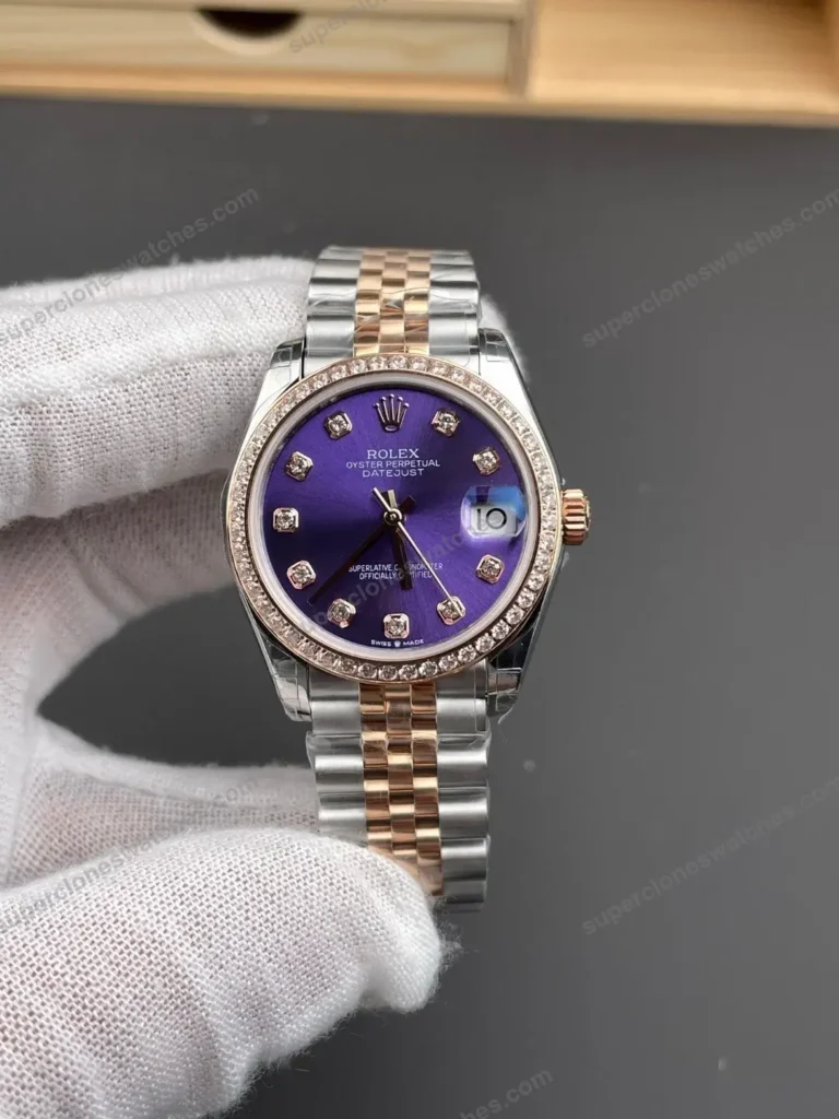 Super Clone Rolex Datejust Aubergine Diamond Dial 278381RBR Jubilee 31 mm – Swiss SuperClone - photo 2