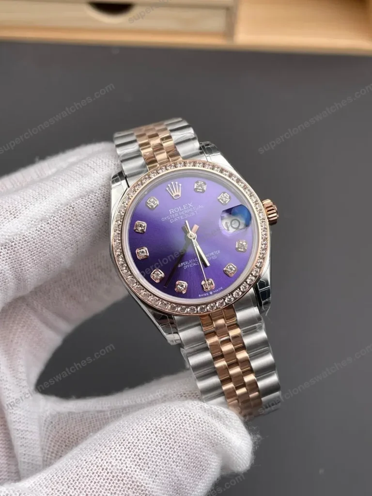 Super Clone Rolex Datejust Aubergine Diamond Dial 278381RBR Jubilee 31 mm – Swiss SuperClone - photo 3
