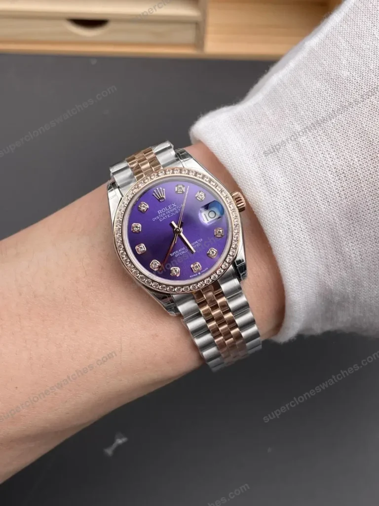 Super Clone Rolex Datejust Aubergine Diamond Dial 278381RBR Jubilee 31 mm – Swiss SuperClone - photo 9