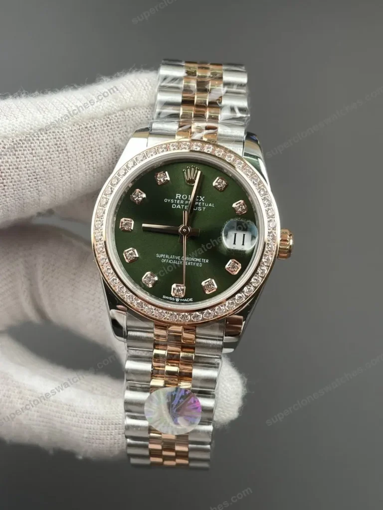 Super Clone Rolex Datejust Green Diamond Dial 278381RBR Jubilee 31 mm – Swiss SuperClone - photo 1