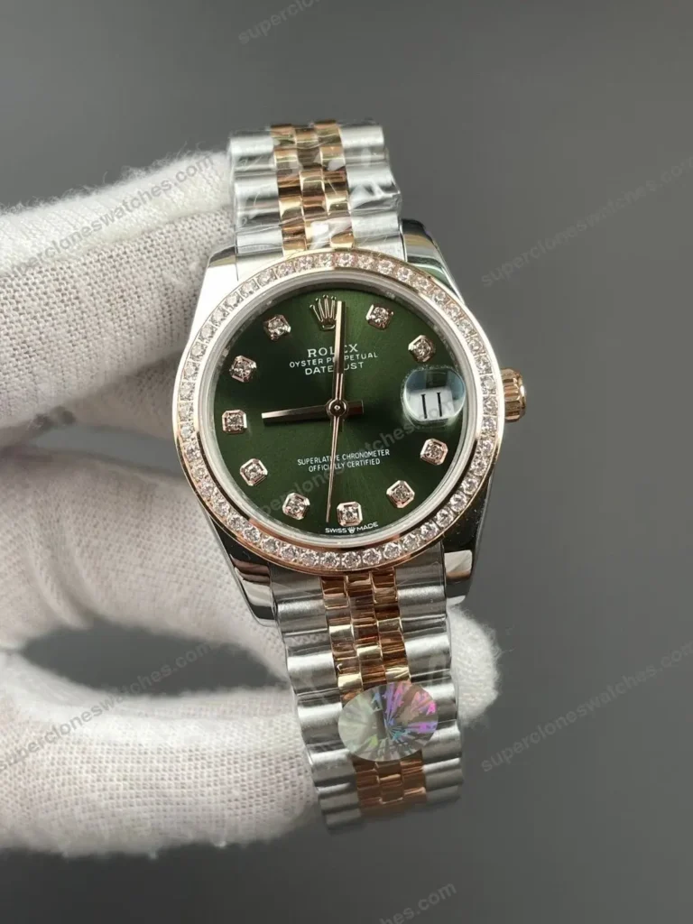 Super Clone Rolex Datejust Green Diamond Dial 278381RBR Jubilee 31 mm – Swiss SuperClone - photo 3