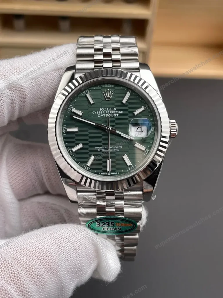 Super Clone Rolex Datejust Green Motif Dial 126334 Jubilee 41 mm – Swiss SuperClone - photo 2