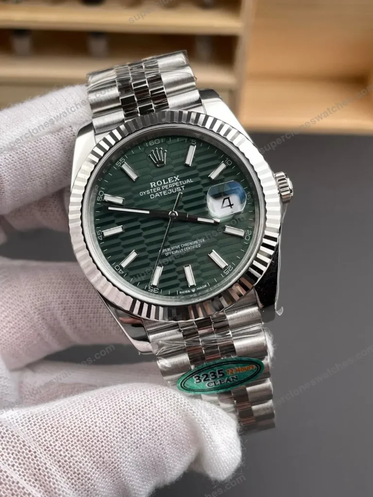 Super Clone Rolex Datejust Green Motif Dial 126334 Jubilee 41 mm – Swiss SuperClone - photo 3
