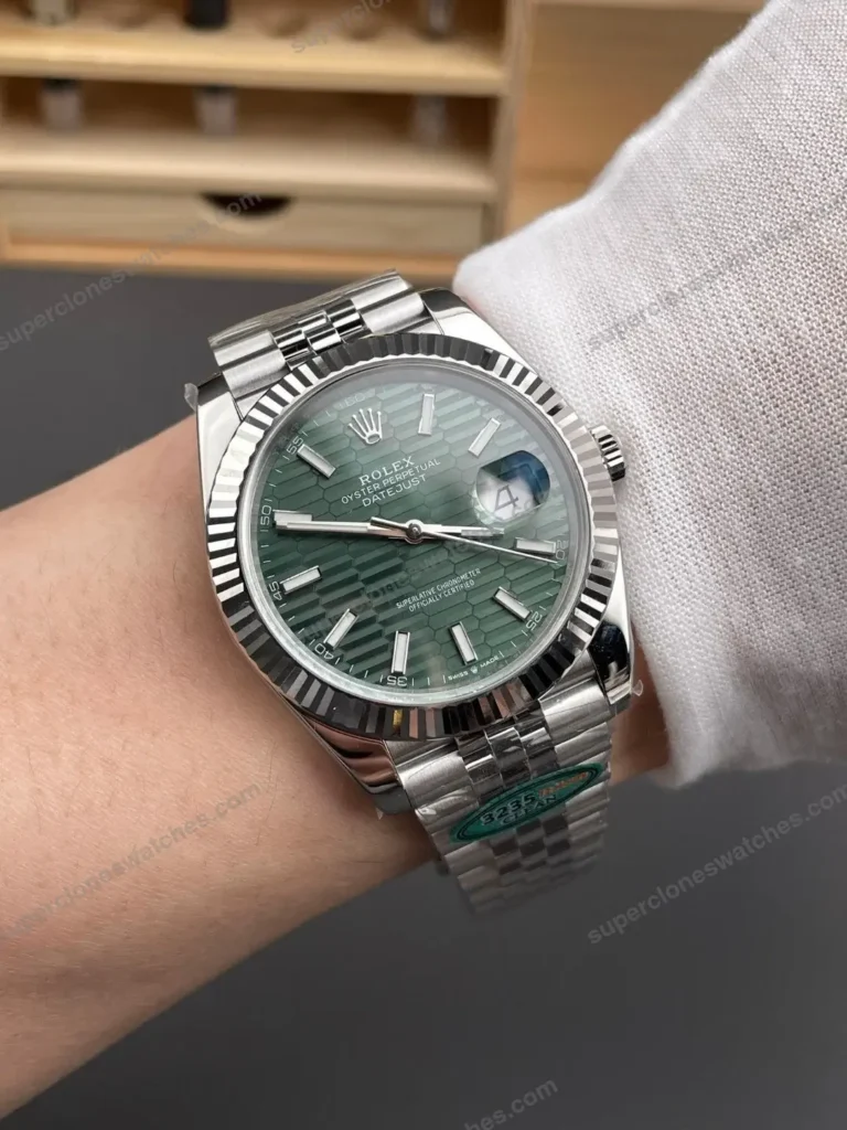 Super Clone Rolex Datejust Green Motif Dial 126334 Jubilee 41 mm – Swiss SuperClone - photo 9