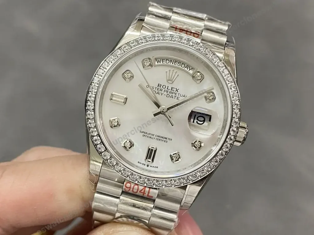 Super Clone Rolex Datejust White Mother of Pearl Diamond Dial 278384RBR Jubilee 31 mm – Swiss SuperClone - photo 4