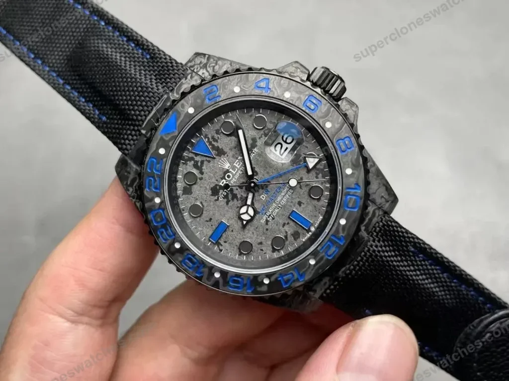 Super Clone Rolex GMT-Master II DIW Carbon Blue Accent 126710 – Swiss SuperClone - photo 6